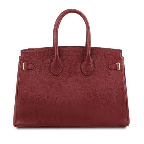 TL Bag - Leather handbag with golden hardware
